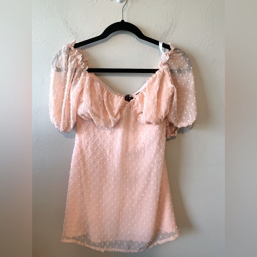 NWT Missguided peach Milkmaid skater dress size 6P